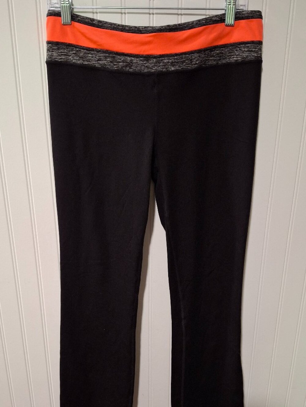 Tangerine Medium Workout Running Yoga Pants Black Neon Orange Casual Lounge